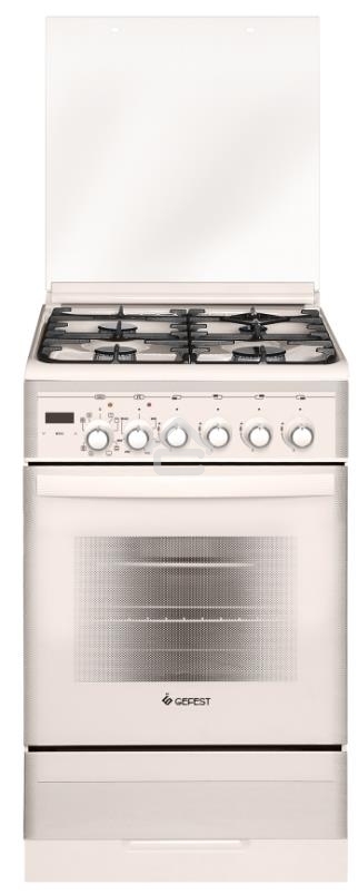 Плита комбинированная Gefest ПГЭ 5302-04 0267 бежевый, конфорок 4 газовых, духовка 55 л, 50 см x 85 см x 58.5 см