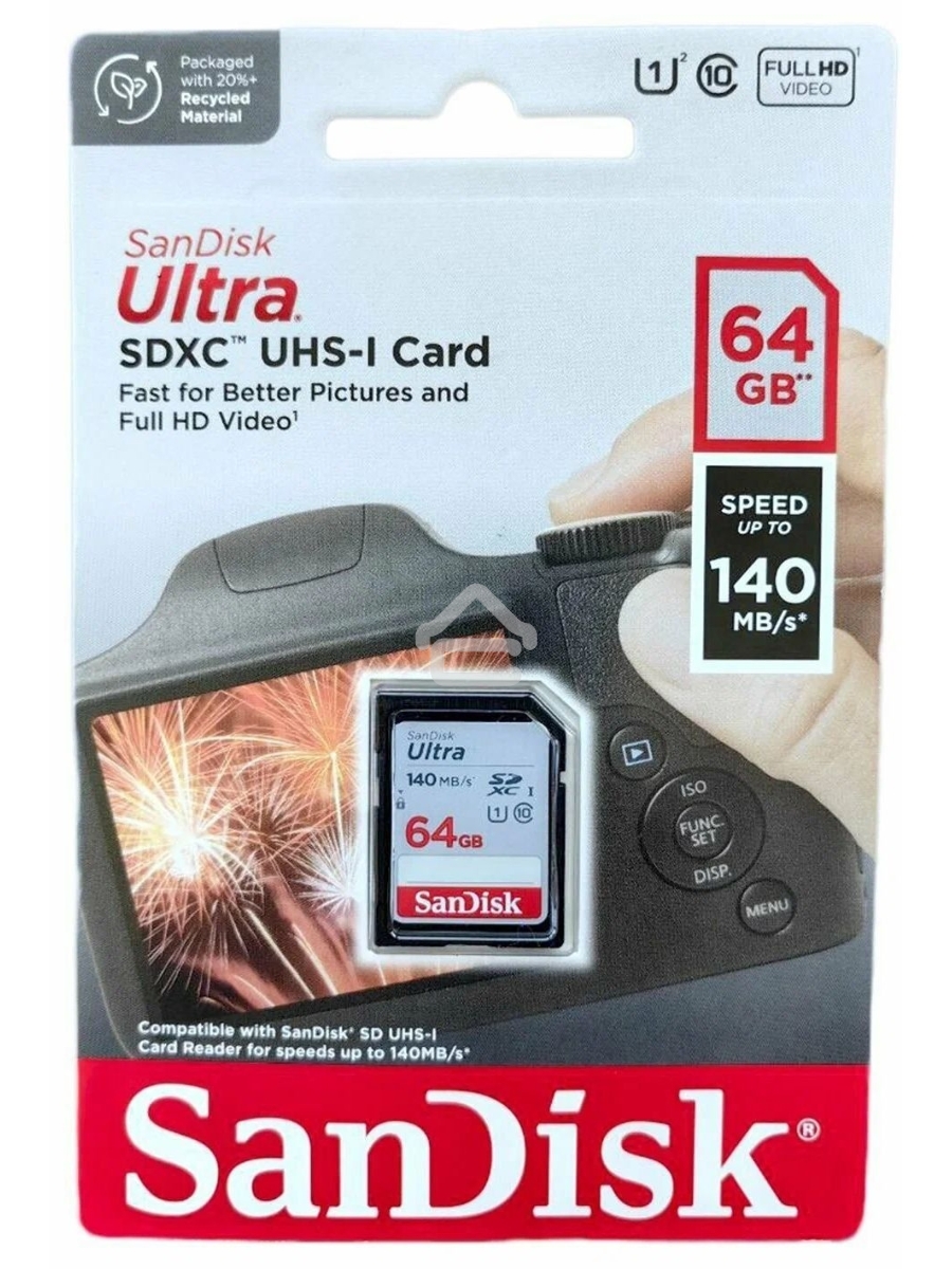 Карта памяти SANDISK SDXC 64GB UHS-I SDSDUNB-064G-GN6IN