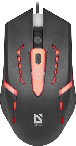 Мышь проводная Defender Hit MB-601 черный, 1200 dpi, USB, кнопки - 4