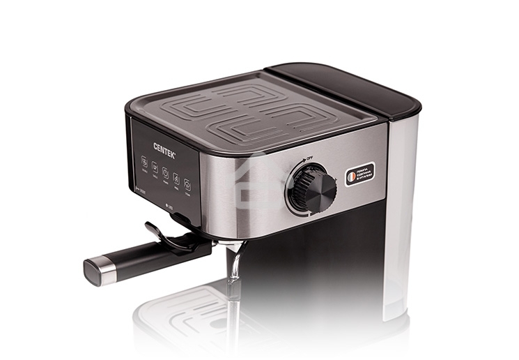 Кофеварка рожковая Centek CT-1164 серебристый, исп. кофе - молотый, 1.5 л, 1150 Вт, 15 Бар.