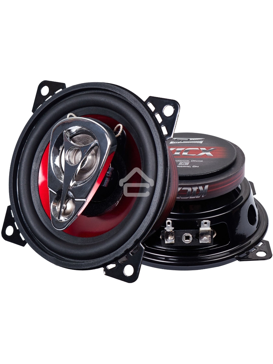 Колонки автомобильные Kicx SP 100 60Вт 89дБ 4Ом 10см (4дюйм) (ком.:2кол.) коаксиальные трехполосные