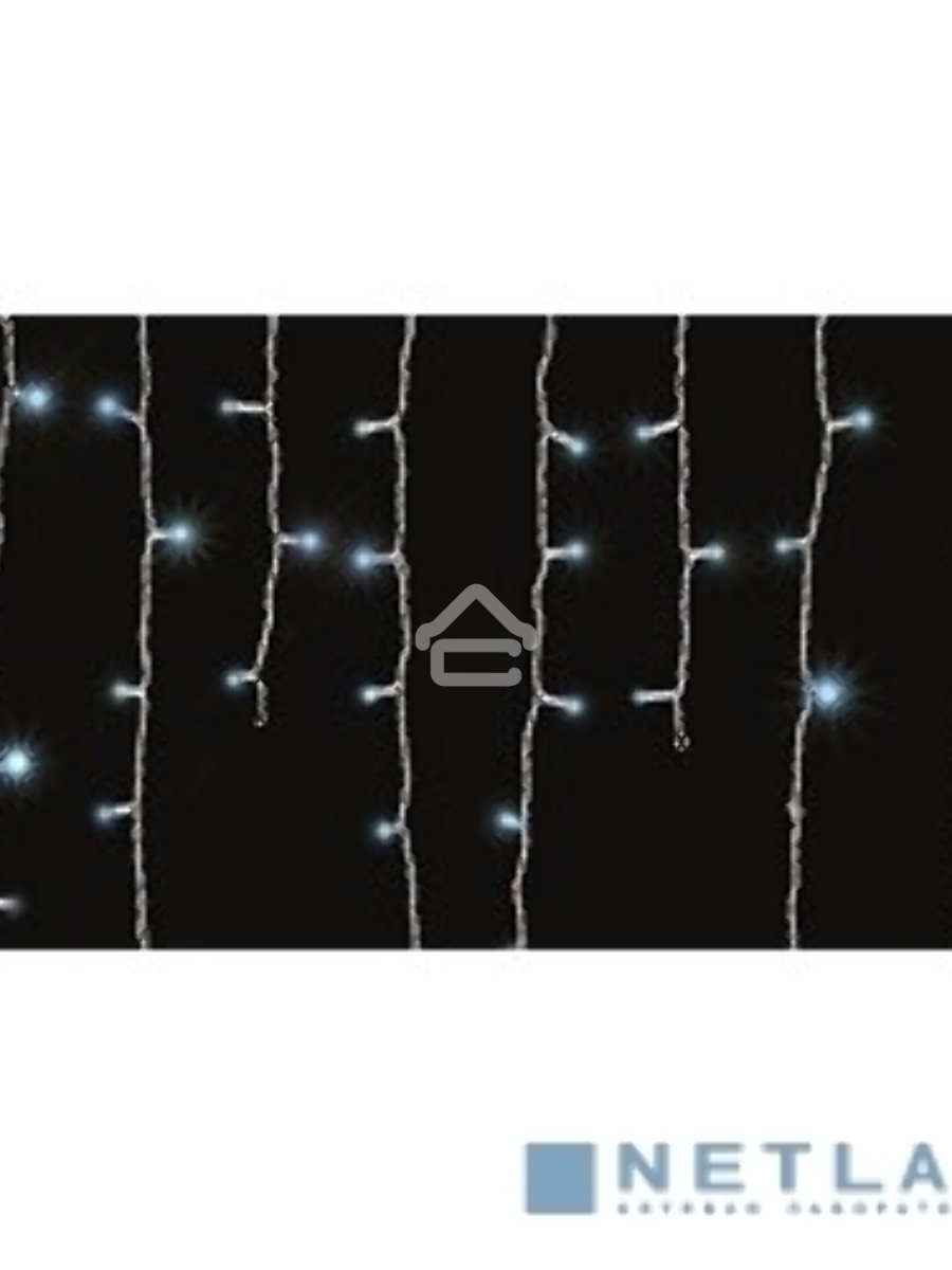Новогодние светоукрашения NEON-NIGHT (255-013) Гирлянда Айсикл {(бахрома) светодиодный, 1,8 х 0,5 м., белый провод, 220В, диоды синие}