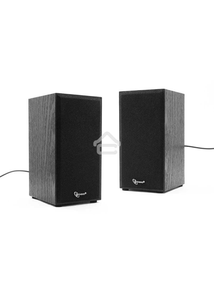 Колонки Gembird SPK-203, черный МДФ,2х3 Вт, регулятор громкости, USB