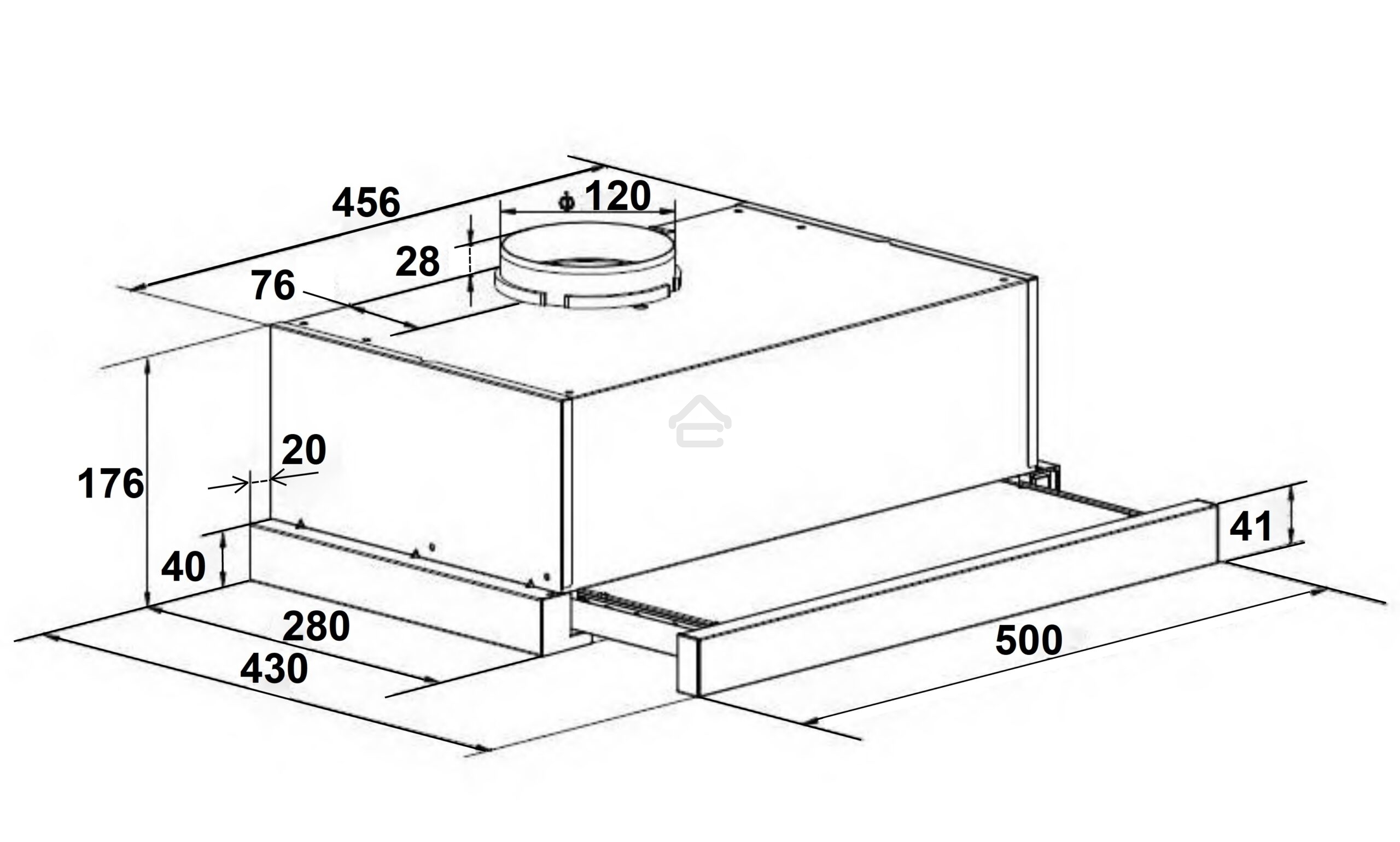 Вытяжка телескопическая LEX Hubble 500 черный, 50 см, 650 куб. м/ч, 48 дБ