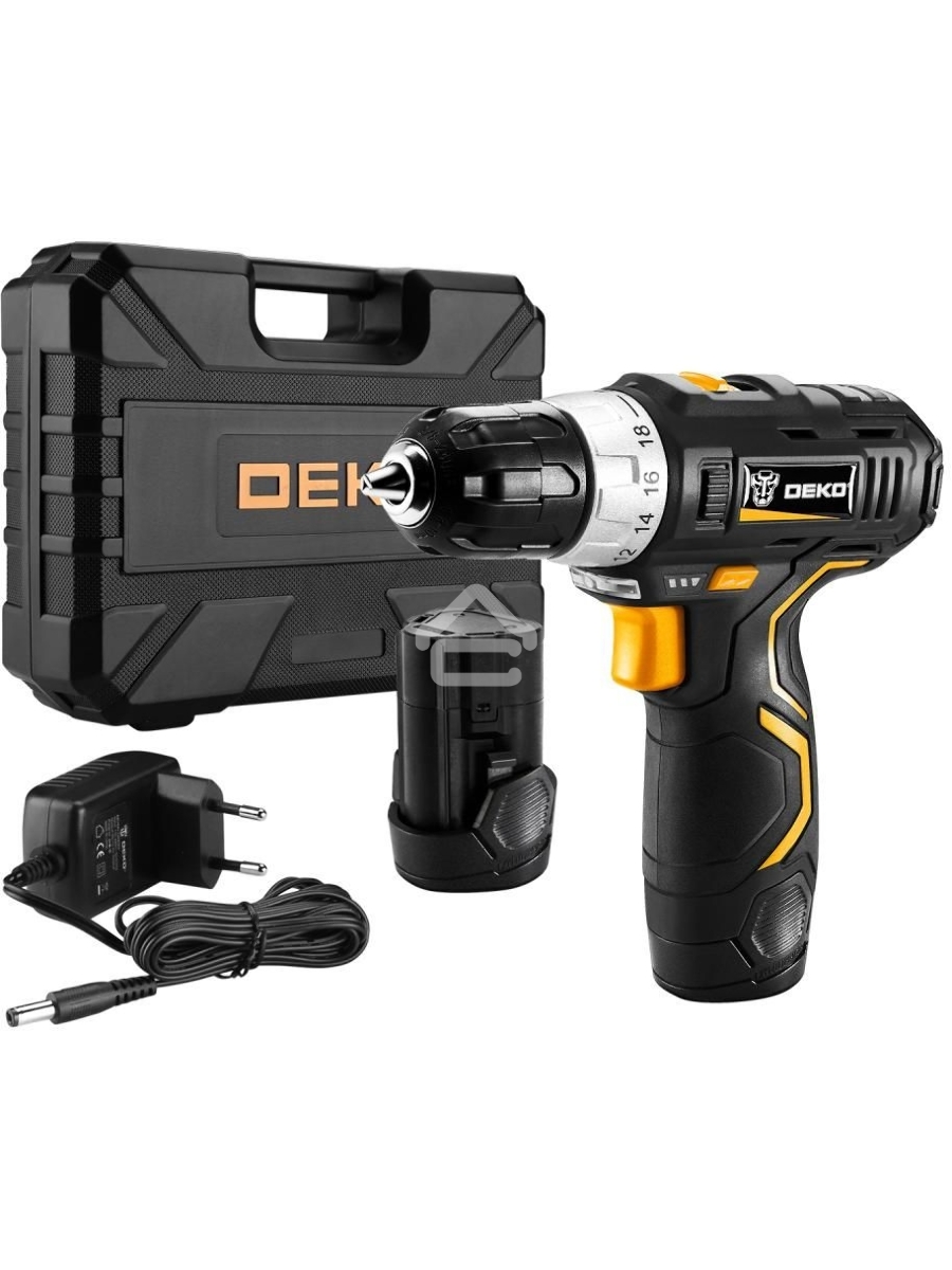 Дрель-шуруповерт Deko GCD12DU3 SET 4, 12 В, 1.5 Ач, аккумуляторная