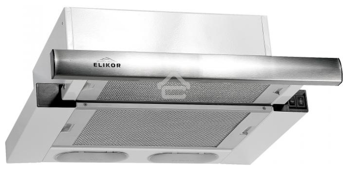 Вытяжка встраиваемая Elikor Интегра 45П-400-В2Л белый/нержавеющая сталь, 45 см, 400 куб. м/ч, 55 дБ