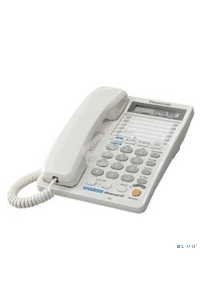 Телефон проводной Panasonic KX-TS2368RUW белый {2 линии, конференц-связь, спикер., 30 номеров памяти, ЖКД, Flash, часы }