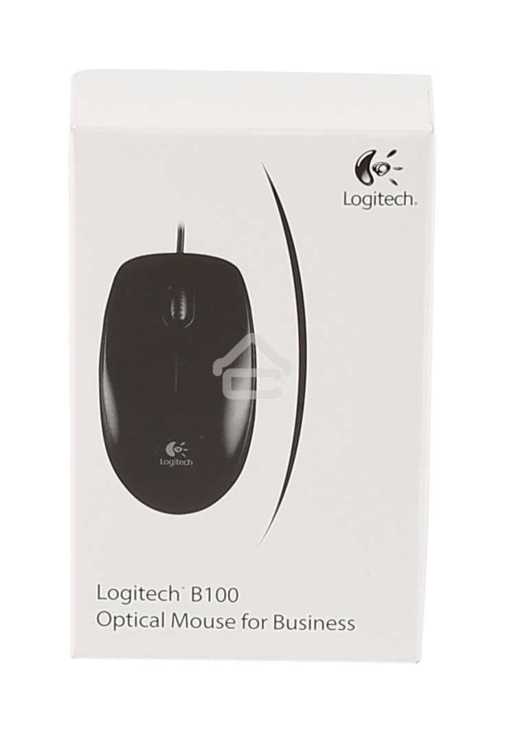 Мышь проводная Logitech B100 черный, 1000 dpi, USB, кнопки - 3