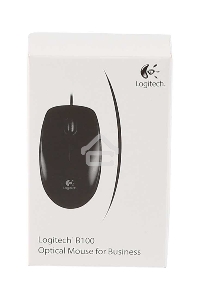 Мышь проводная Logitech B100 черный, 1000 dpi, USB, кнопки - 3