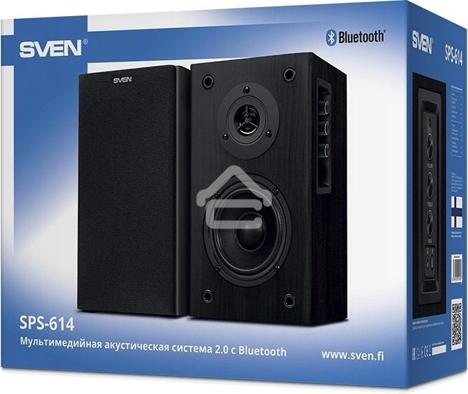 Колонки Sven SPS-614 2.0 (2x20W, Bluetooth, дерево, black)