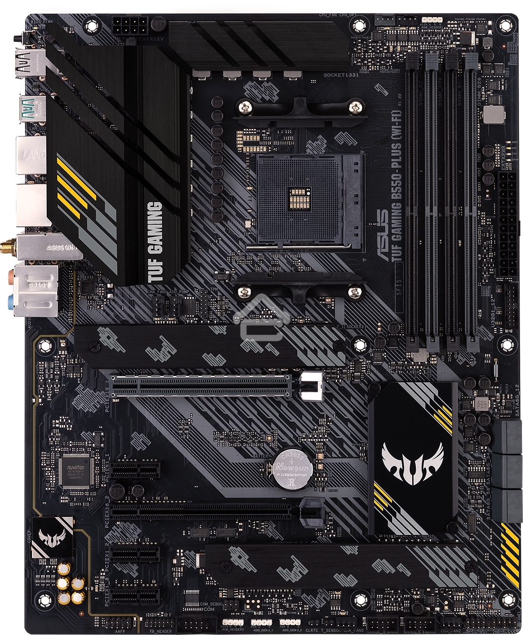 Материнская плата ASUS TUF GAMING B550-PLUS WIFI II, AM4, AMD B550, 4xDDR4, 6xSATA, 2xM.2, 1xPCI-E 3.0 x16, 1xPCI-E 4.0 x16, 3xPCI-E x1, 1xDP, 1xHDMI, 1x 2.5Gb LAN, 2xUSB-A 3.2 Gen 1, 1xUSB-A 3.2 Gen 2, 1xUSB-C 3.2 Gen 2, 3x3.5 мм, 7.1, ATX