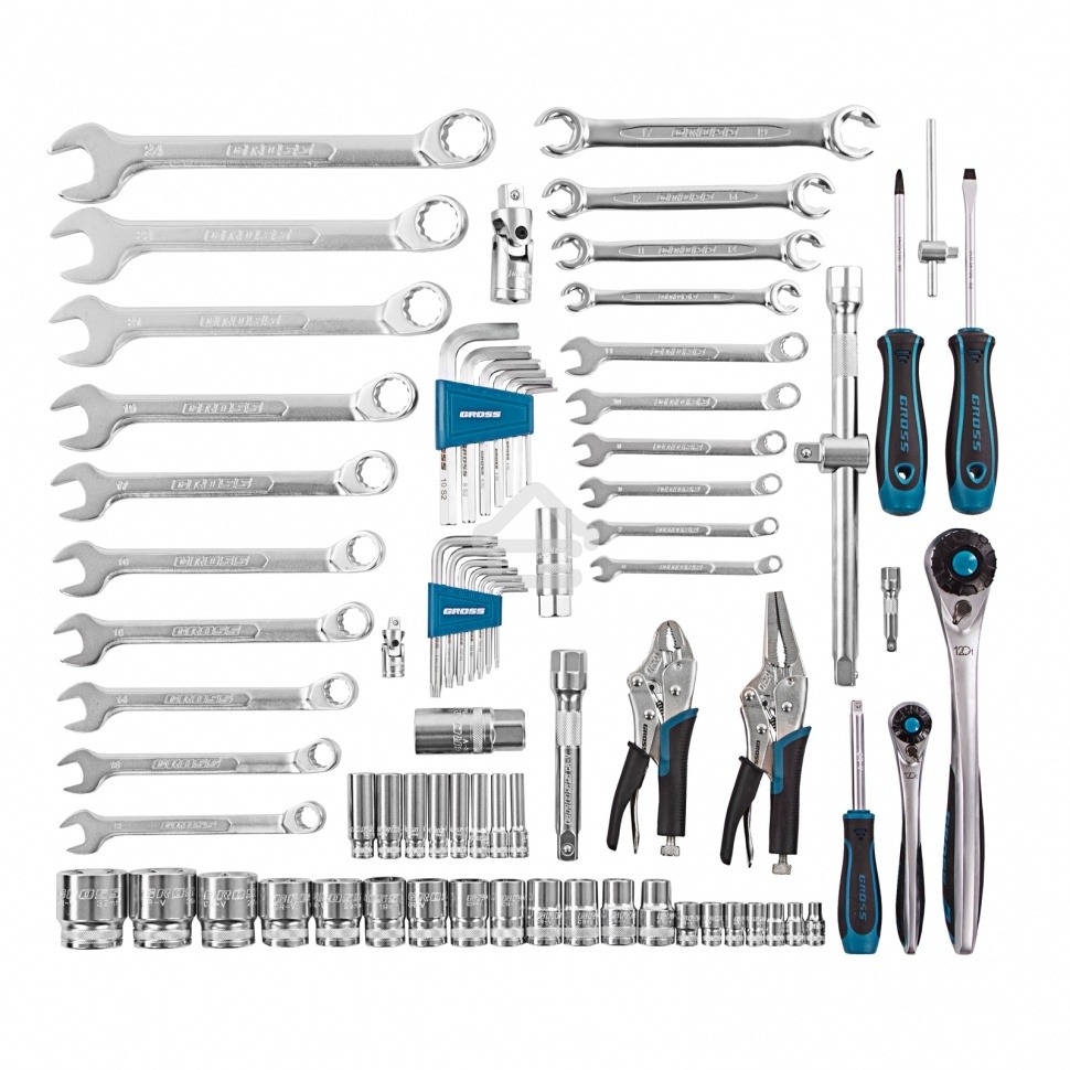 Набор инструментов Gross 78 пред., 120 зубьев, CrV, 1/4, 1/2 14148
