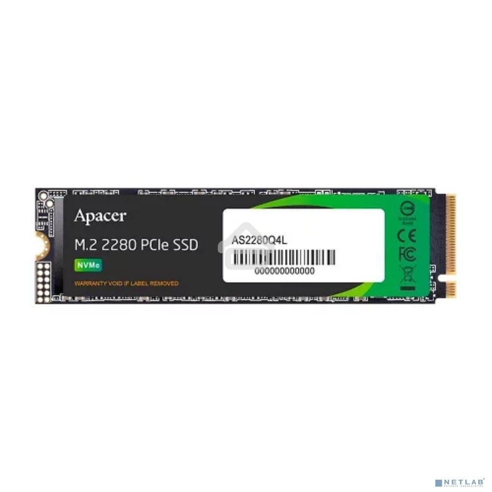 Накопитель SSD Apacer AS2280Q4L, 256Gb, M.2 2280, PCIe Gen4x4, NVMe 1.4, R/W 3300/1300