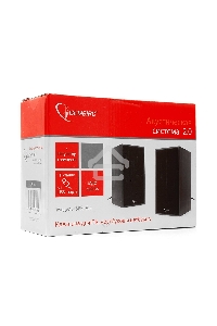 Колонки Gembird SPK-203, черный МДФ,2х3 Вт, регулятор громкости, USB
