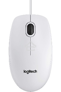 Мышь проводная Logitech B100 белый, 1000 dpi, USB, кнопки - 3