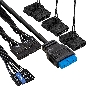 Компьютерный корпус Miditower ExeGate EVO-5001A-450NPX (ATX, БП 450NPX с вент. 12 см, 2*USB+1*USB3.0+HD Audio, черный, 3 вент.12см с RGB подсветкой, боковая панель - закаленное стекло)