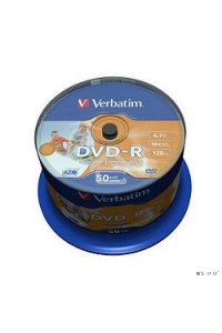 Диск DVD-R Verbatim 4.7Gb 16x Cake Box (50шт) Printable (43533)