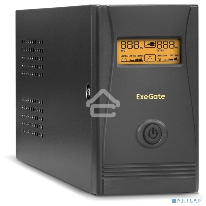 Источник бесперебойного питания ExeGate Power Smart ULB-850.LCD.AVR.EURO.RJ<850VA/480W, LCD, AVR, 2 евророзетки, RJ45/11, Black>