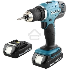 Дрель-шуруповерт Makita DDF453SYE ак 18В,2х1.5А·ч Li-ion,БЗП-13мм,0-400\1300об\м,42\27Нм,1.8кг,чем