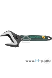 Ручной инструмент KRAFTOOL 27258-15 Ключ разводной {Cr-V,фосфатир,эргоном рукоятка из эластомера,увелич зев,угол наклона губок 15град,150мм/6