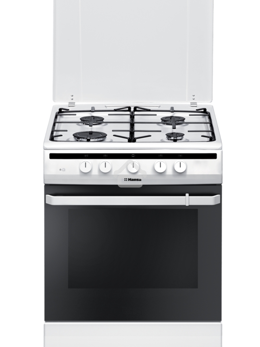 Плита газовая Hansa FCGW61000 белый, конфорок 4 шт, духовка 58 л, 60 см x 85 см x 60 см