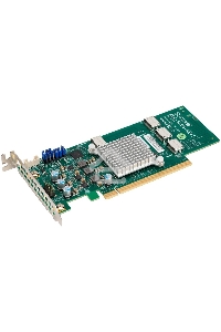 Плата коммуникационная SuperMicro Quad port OCuLink retimer NVMe SSD add-on card for PCIe3 x16 slot