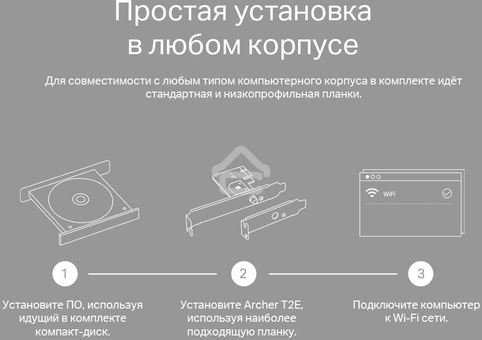 Двухдиапазонный Wi-Fi адаптер TP-Link Archer T2E AC600 PCI Express