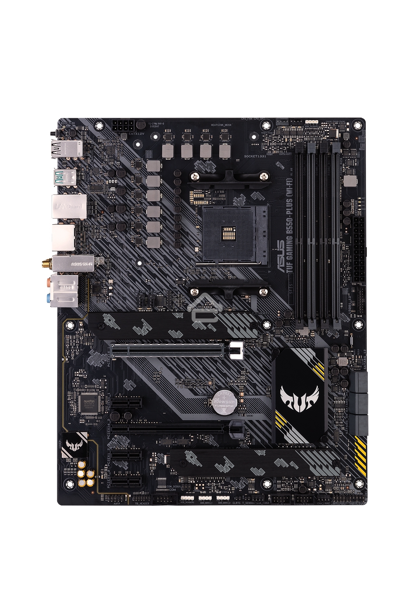 Материнская плата ASUS TUF GAMING B550-PLUS WIFI II, AM4, AMD B550, 4xDDR4, 6xSATA, 2xM.2, 1xPCI-E 3.0 x16, 1xPCI-E 4.0 x16, 3xPCI-E x1, 1xDP, 1xHDMI, 1x 2.5Gb LAN, 2xUSB-A 3.2 Gen 1, 1xUSB-A 3.2 Gen 2, 1xUSB-C 3.2 Gen 2, 3x3.5 мм, 7.1, ATX