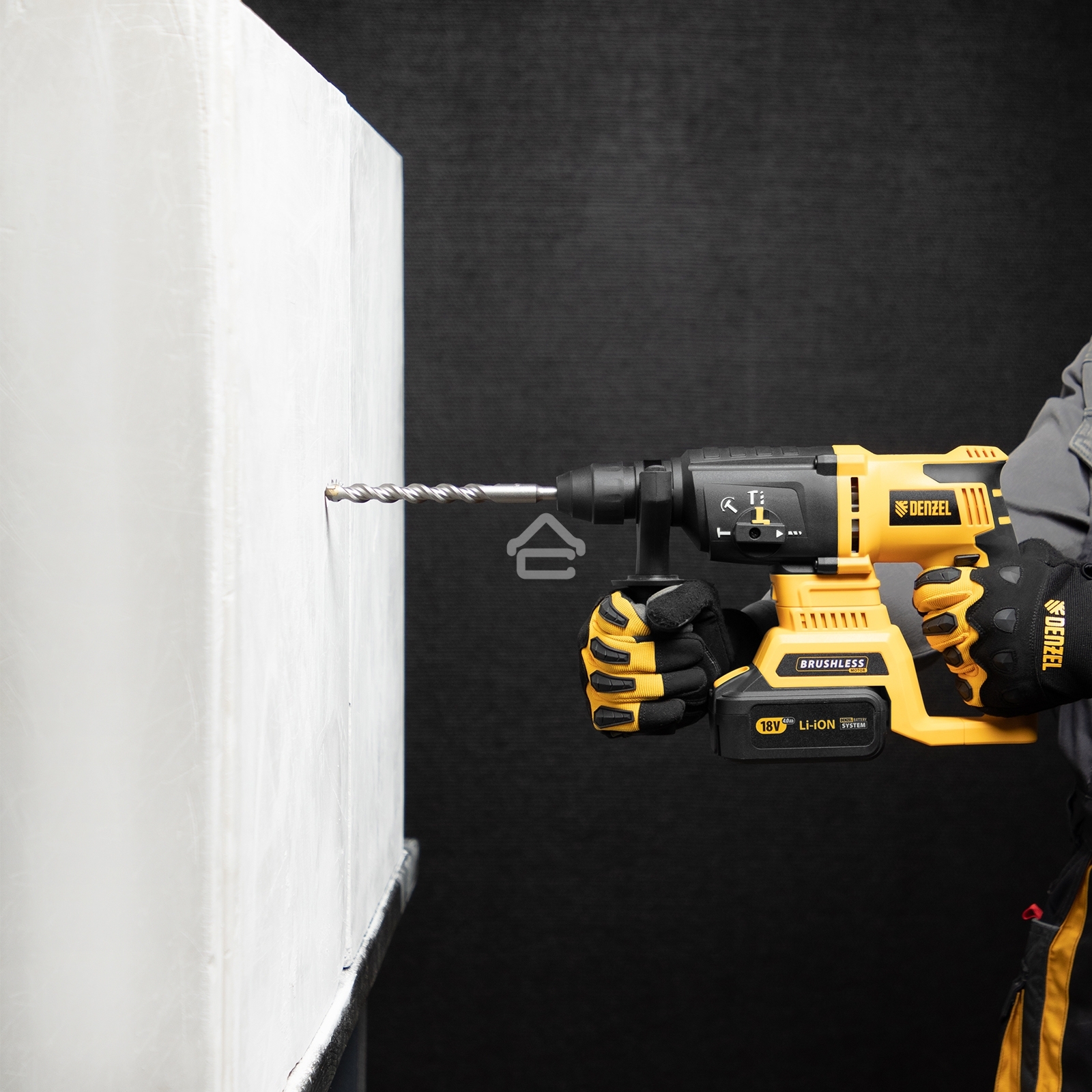 Бур по бетону Denzel двойная спираль, Cobalt W-tip, 16x210 мм, SDS PLUS