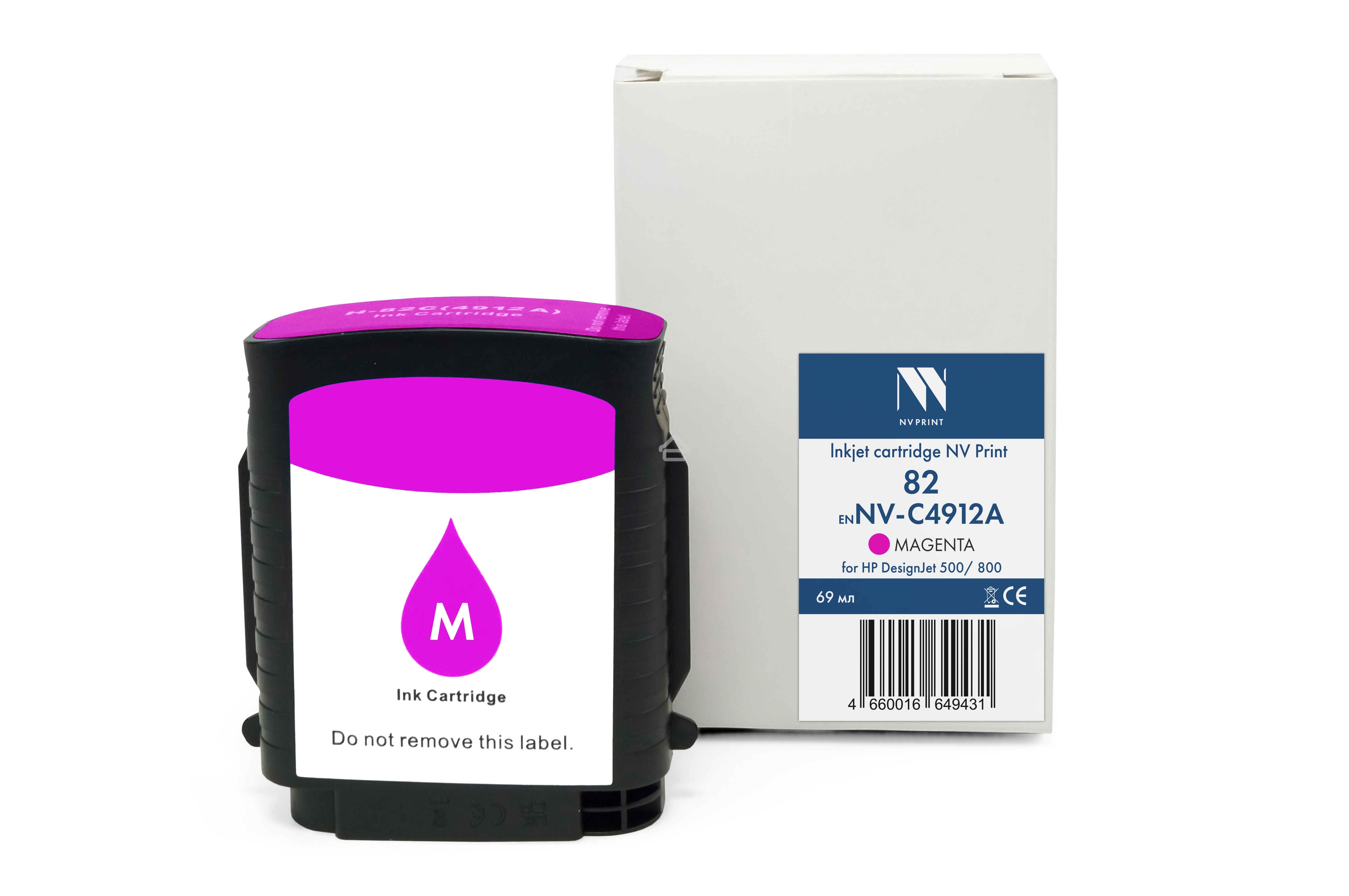 Картридж струйный NVPrint 82 (NV-C4912A) Magenta для HP DesignJet 500/800 (69 мл)