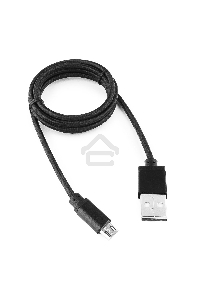 Кабель Gembird USB 2.0 Cablexpert CC-mUSB2bk1m, AM/microBM 5P, 1м, нейлоновая оплетка, алюминиевые разъемы, черный, пакет