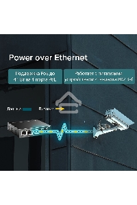 Коммутатор 5-Port 10/100Mbps Unmanaged Switch with 4-Port PoE, meta case, desktop mount, PoE budget 41W.