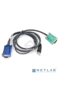 Кабель KVM ATEN 2L-5201U USB(тип А Male)+HDB15(Male) <->  SPHD15(Male) 1,2м., черный.