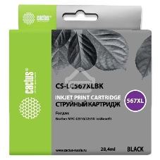 Картридж струйный Cactus CS-LC567XLBK черный (28.4 мл) для Brother MFC J2310, MFC J2510