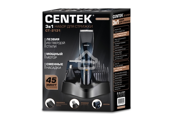 Машинка для стрижки Centek CT-2131 черный Набор для стрижки Centek CT-2131 (чёрн) 3 В1 + СТРИЖКА + БРИТВА + ТРИММЕР ДЛЯ НОСА