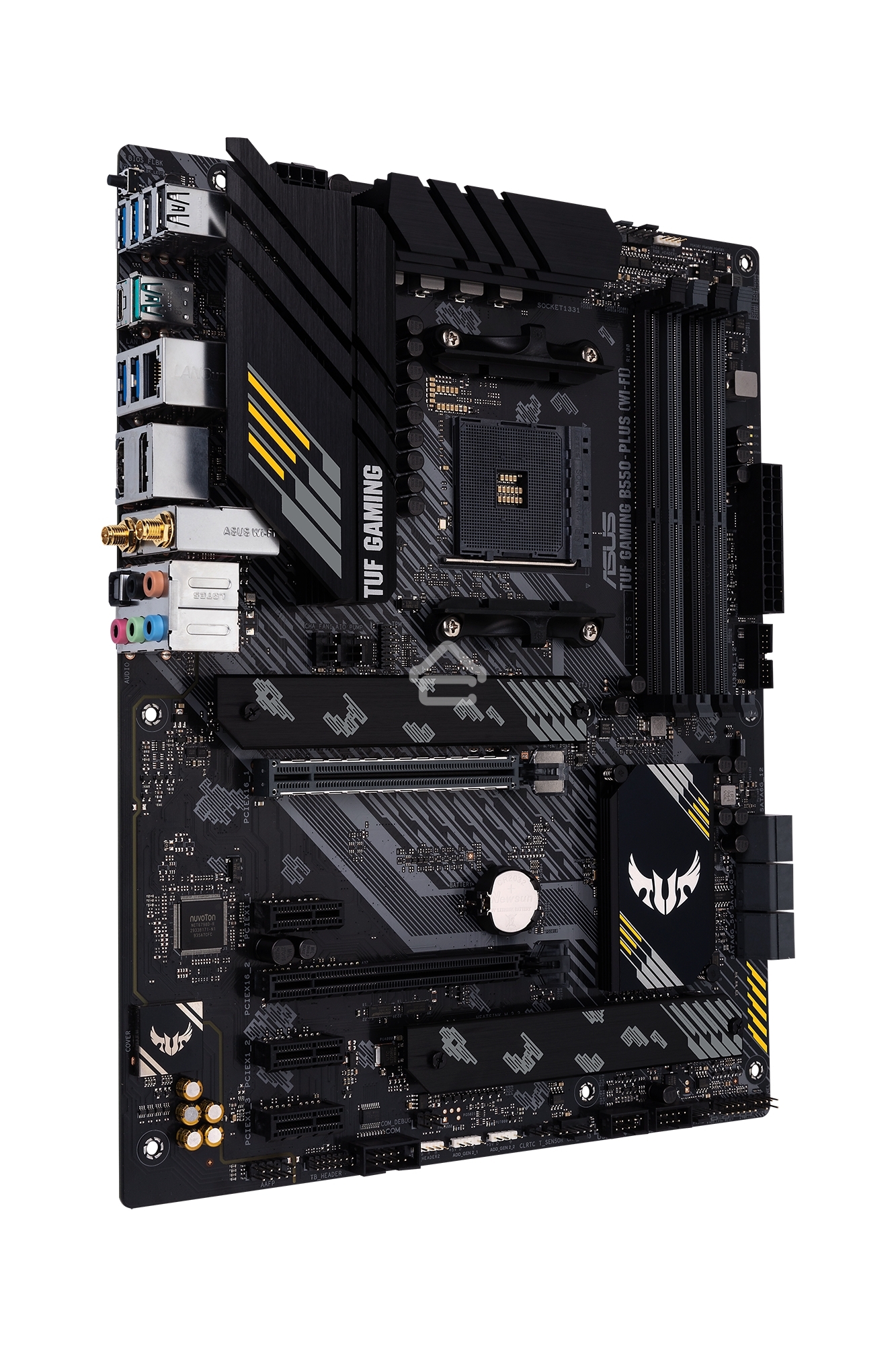 Материнская плата ASUS TUF GAMING B550-PLUS WIFI II, AM4, AMD B550, 4xDDR4, 6xSATA, 2xM.2, 1xPCI-E 3.0 x16, 1xPCI-E 4.0 x16, 3xPCI-E x1, 1xDP, 1xHDMI, 1x 2.5Gb LAN, 2xUSB-A 3.2 Gen 1, 1xUSB-A 3.2 Gen 2, 1xUSB-C 3.2 Gen 2, 3x3.5 мм, 7.1, ATX