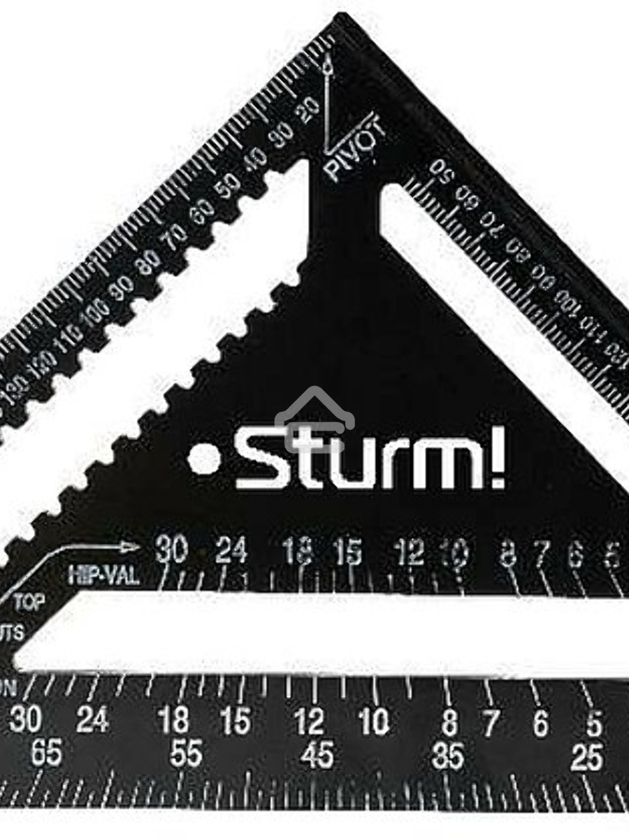 Угольник Sturm! 2020-07-300 300мм, алюминиевый сплав, чёрная оксидация, белая шкала