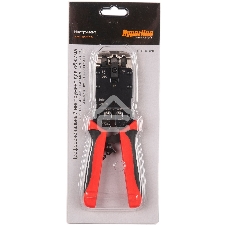 Инструмент обжимной Hyperline HT-3008AR для RJ-45/RJ-12/RJ-11 (упак:1шт) черный/красный