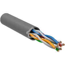 Кабель информационный ITK Generica BC1-C5E04-111-305-TL-R-G кат.5E U/UTP 4X2 1Om PVC внутренний 305м серый