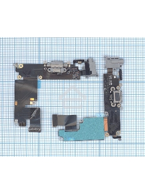 Шлейф разъема питания с аудио-разъемом для iPhone 6 Plus черный