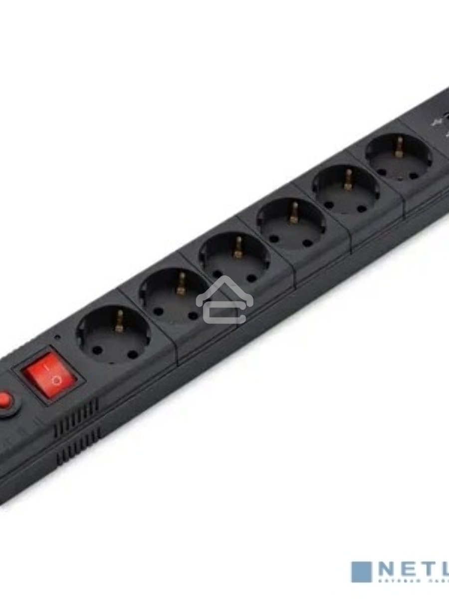 Сетевой фильтр Buro BU-SP1.8_USB_2A-B 1.8м (6 розеток) черный (коробка)