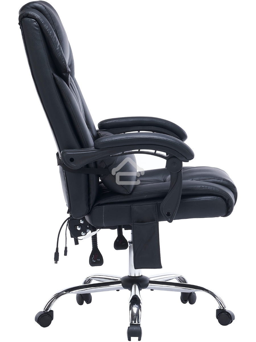 Кресло офисное Cactus CS-CHR-OC02M-BK черный, эко.кожа, крестов. сталь