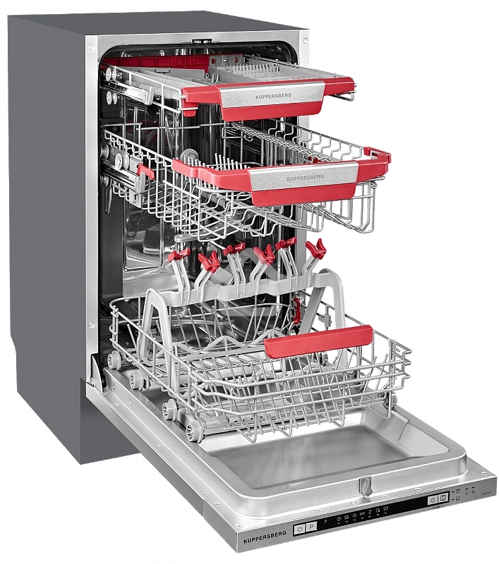 Встраиваемая посудомоечная машина Kuppersberg GLM 4575, серебристый, 44.8 см, 11 компл., 44 дБ, класс A++