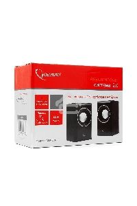 Колонки Gembird SPK-204, черный МДФ,2х3 Вт, регулятор громкости, USB