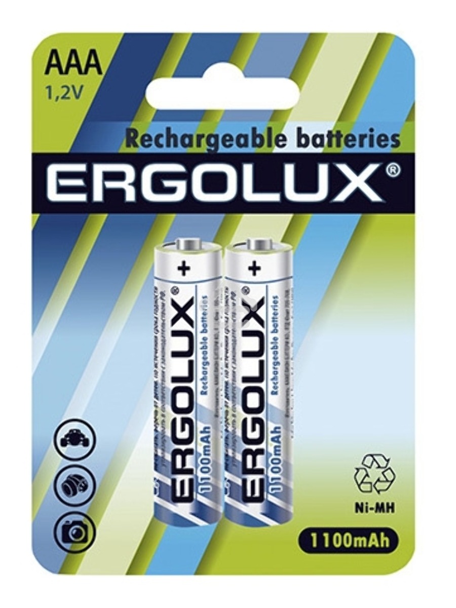 Аккумулятор Ergolux AAA-1100мА.ч Ni-Mh BL-2 NHAAA1100BL2 1.2В (блист.2шт)