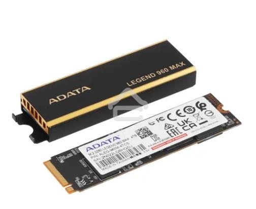 Накопитель SSD ADATA LEGEND 960 MAX, 4Tb, M.2 2280, PCIe 4.0 x4, NVMe, R/W 7400/6800, с радиатором