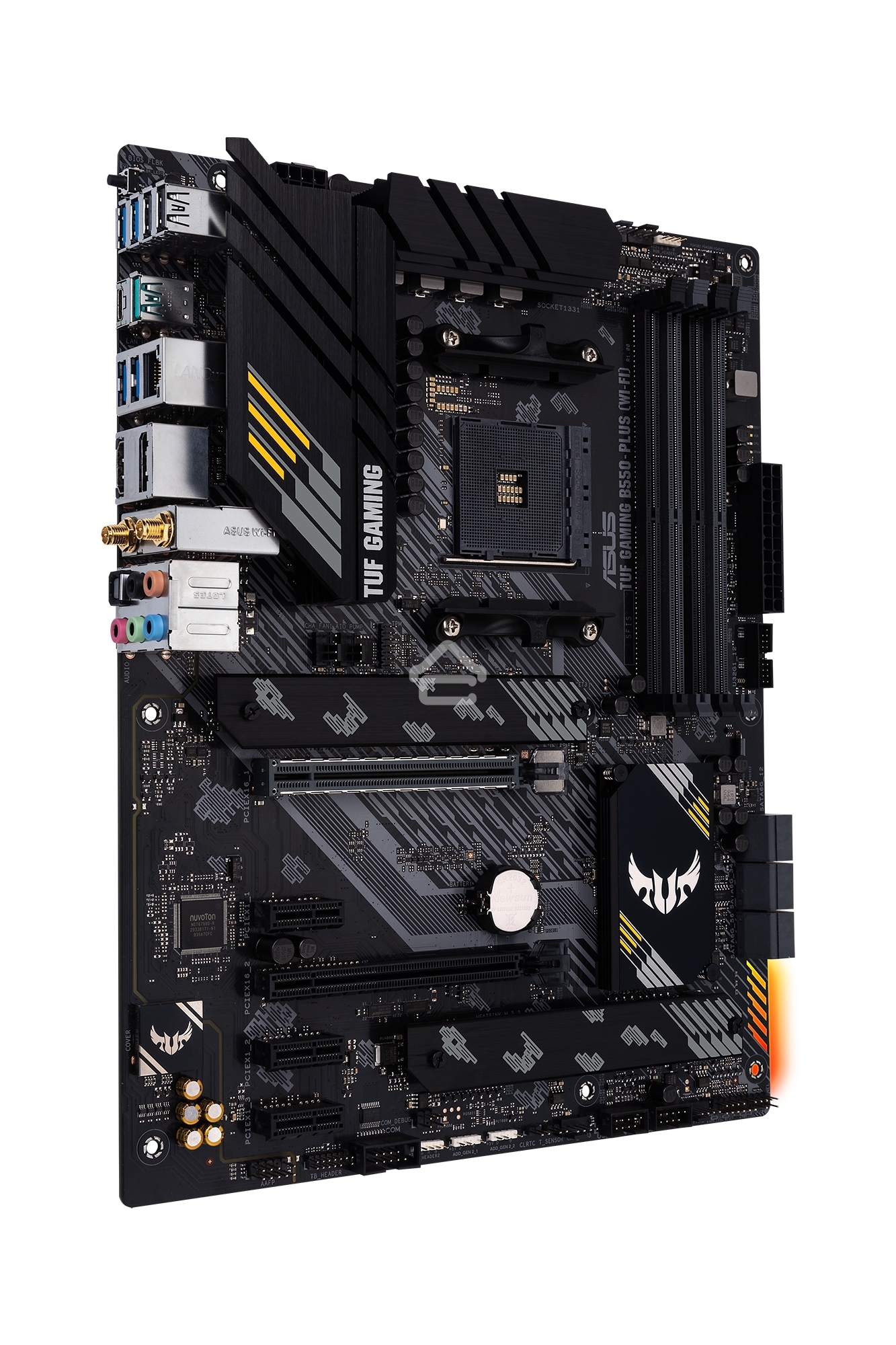 Материнская плата ASUS TUF GAMING B550-PLUS WIFI II, AM4, AMD B550, 4xDDR4, 6xSATA, 2xM.2, 1xPCI-E 3.0 x16, 1xPCI-E 4.0 x16, 3xPCI-E x1, 1xDP, 1xHDMI, 1x 2.5Gb LAN, 2xUSB-A 3.2 Gen 1, 1xUSB-A 3.2 Gen 2, 1xUSB-C 3.2 Gen 2, 3x3.5 мм, 7.1, ATX