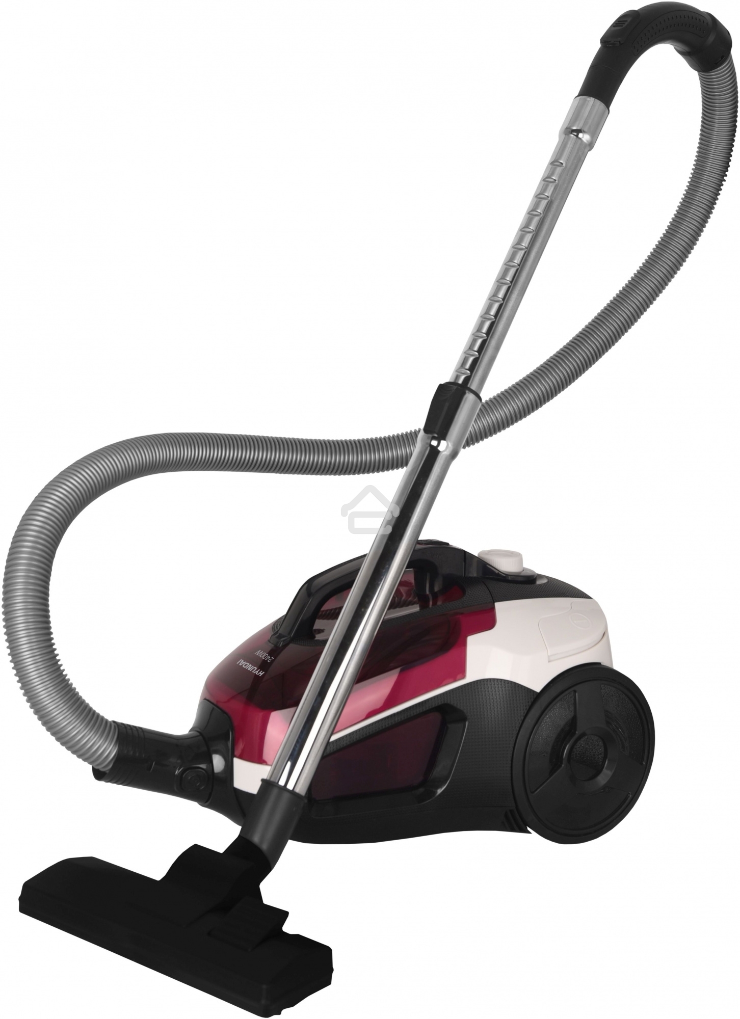 Пылесос Hyundai HYV-C3370 белый/красный, 380/2400 Вт, уборка сухая, пылесборник контейнер 3.5 л