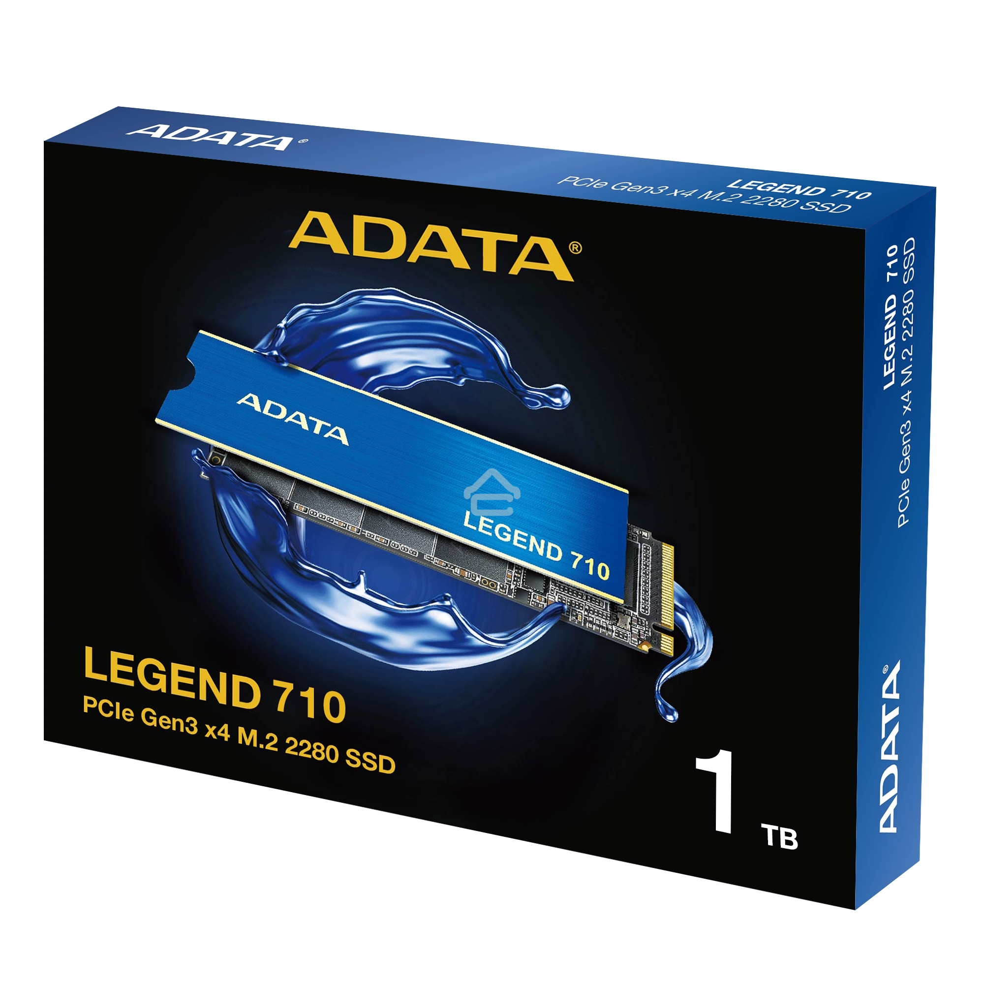 Накопитель SSD ADATA LEGEND 710, 1Tb, PCIe 3.0 x4, M.2 2280, NVMe, R/W 2400/1800, с радиатором