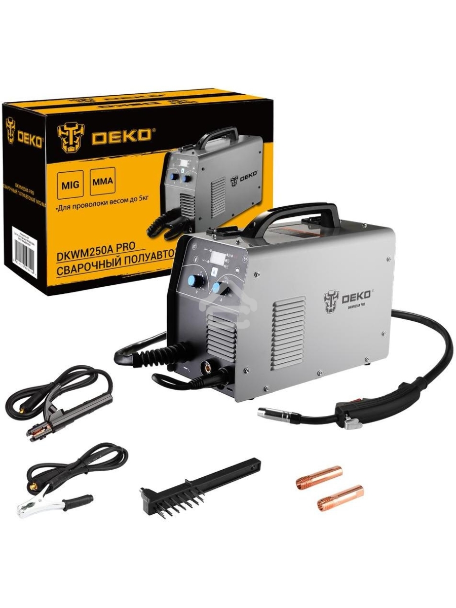 Сварочный полуавтомат Deko DKWM250A MIG-MAG/ММА 7кВт